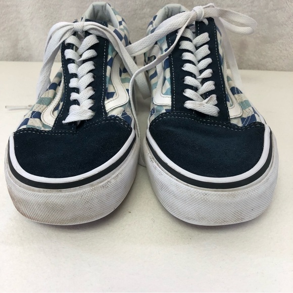 VANS Old Skool Blue Checkered Sneakers Unisex Mens 7, Womens 8.5 - Picture 4 of 13
